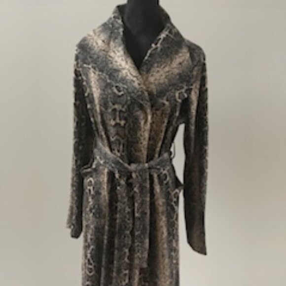 Ladies Animal Print Trench Coat - Picture 1 of 16